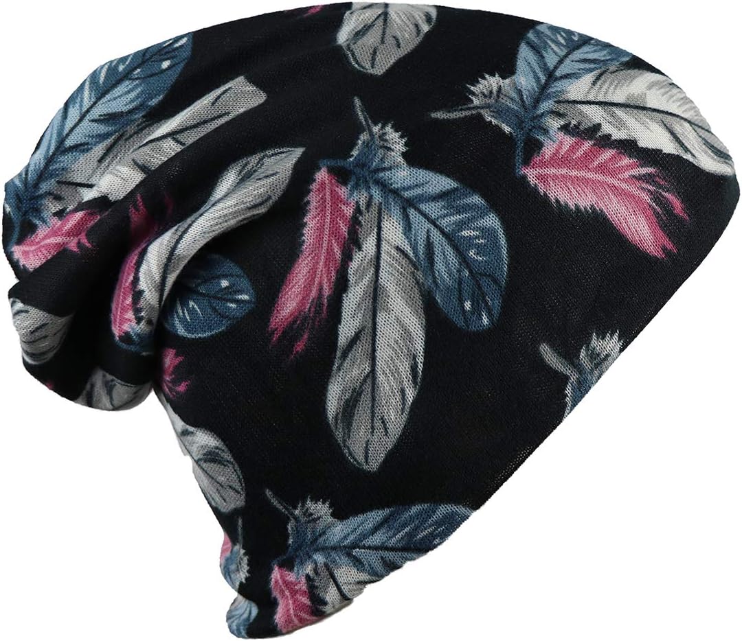 Men's Women's Unisex Cotton Blended Slouchy Summer Skull Beanie Cap - Multicolor (7055A, Free Size)
