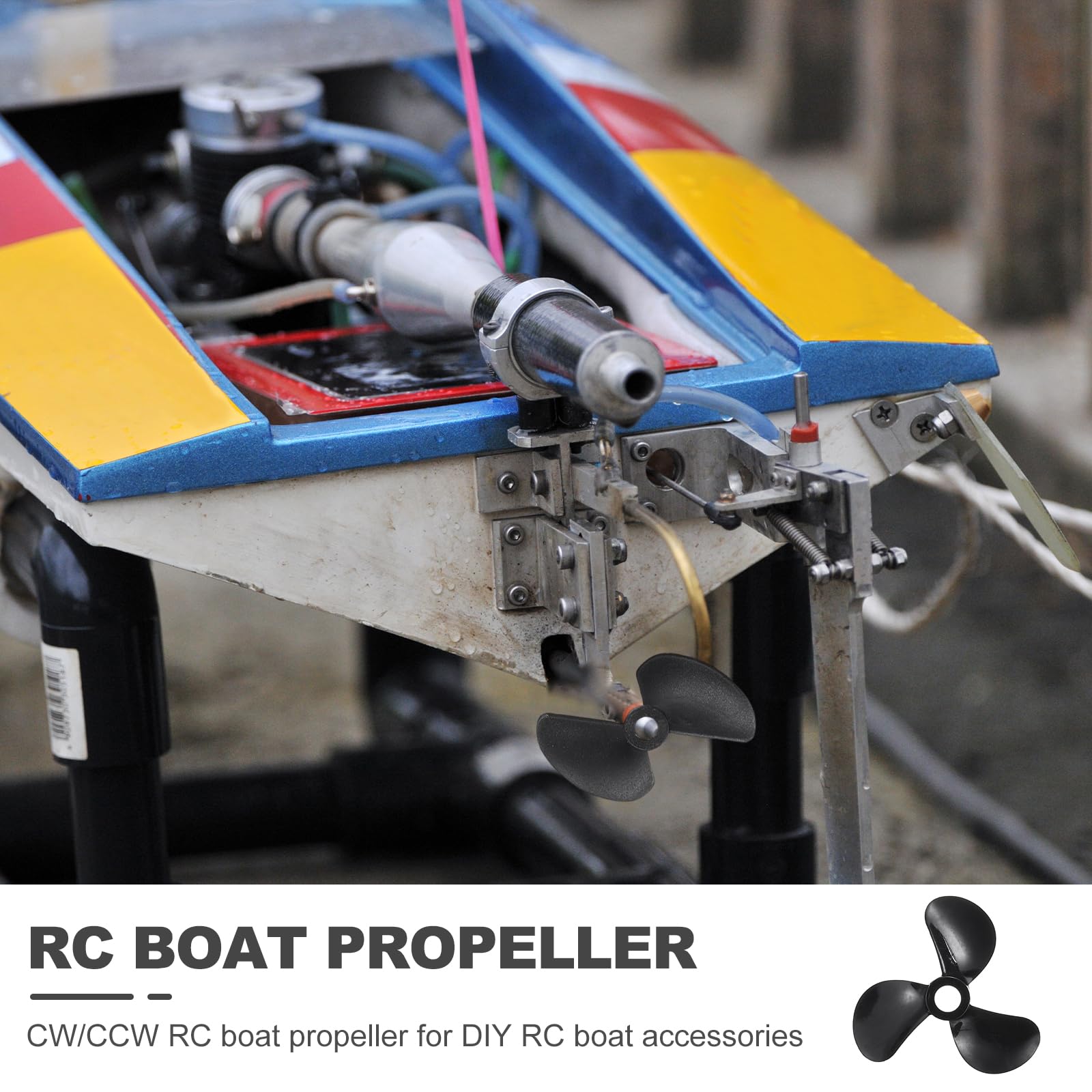 QUARKZMAN 2 Juegos De Hélices para Barco RC, Hélices De 3 Palas con Agujero De 3 mm De Diámetro Y 25mm De Diámetro Exterior, Rotación Horaria CW, para Barco RC, Modelo De Barco DIY, Negro