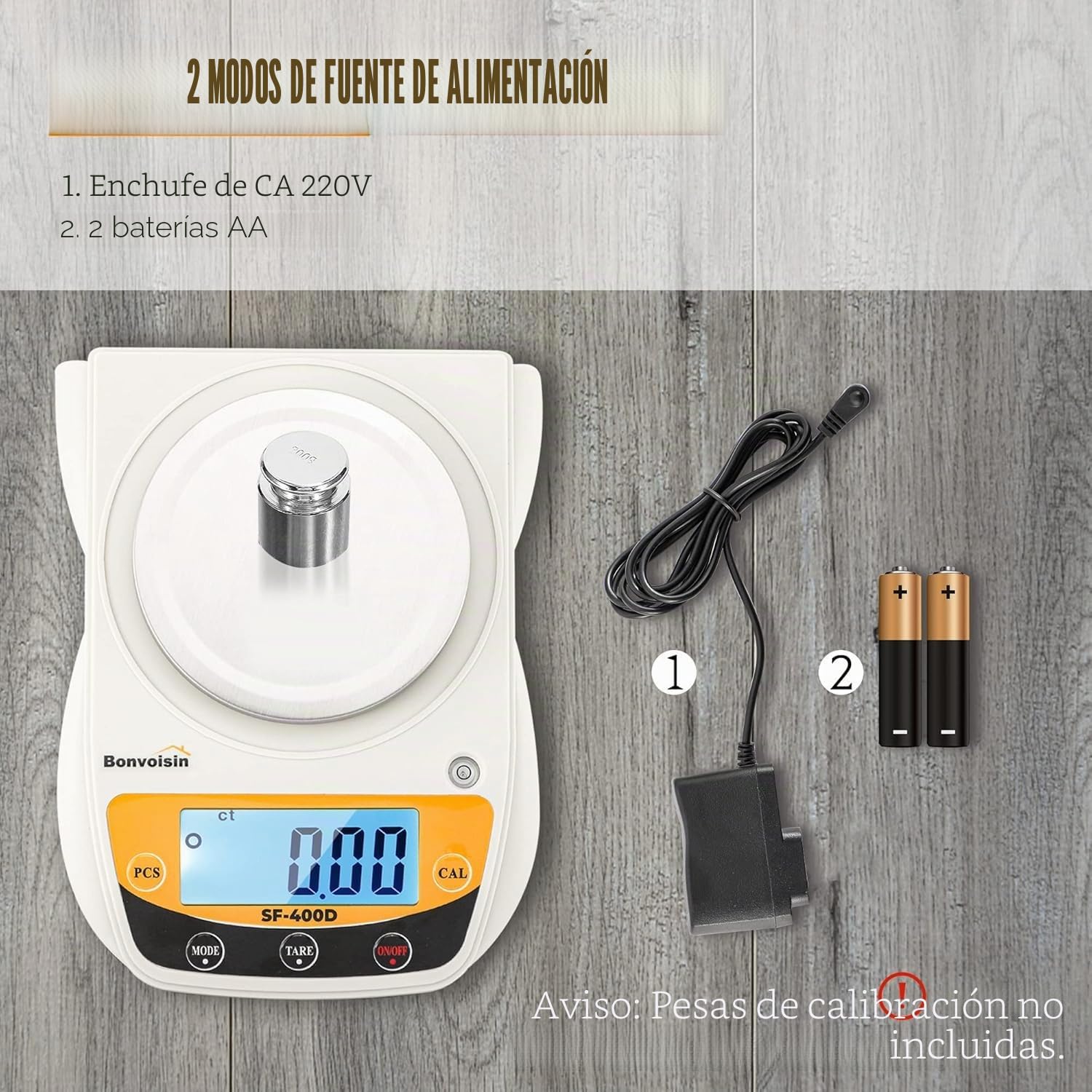 Bonvoisin Balanza Digital de Laboratorio 600g x 0.01g, Báscula Analítica de Precisión, Báscula Electrónica con Pantalla LCD, Báscula para Joyería, Precisión 0.01g para Uso Científico