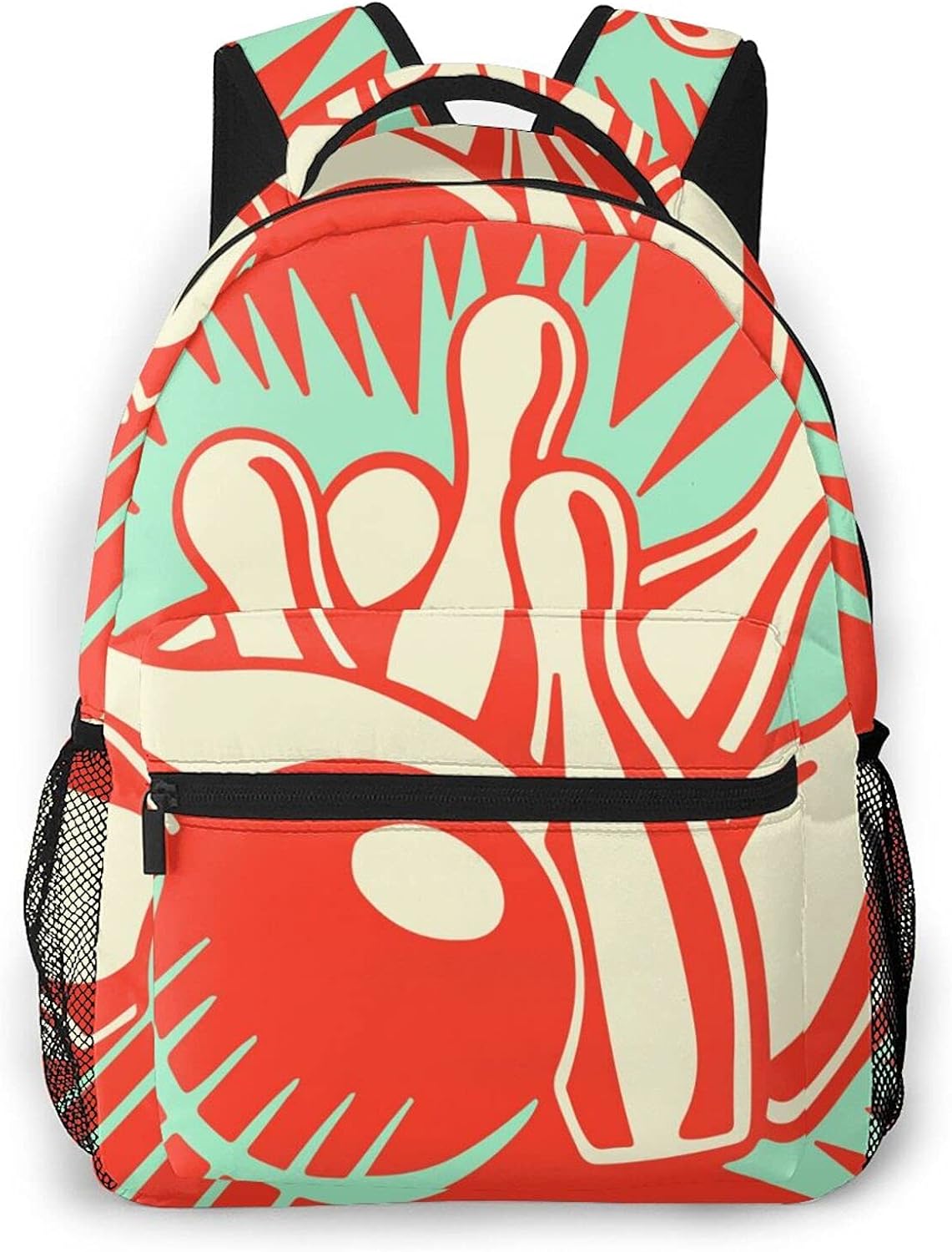 Bowling Ball Striking Pins Print Custom Unique Casual Backpack School