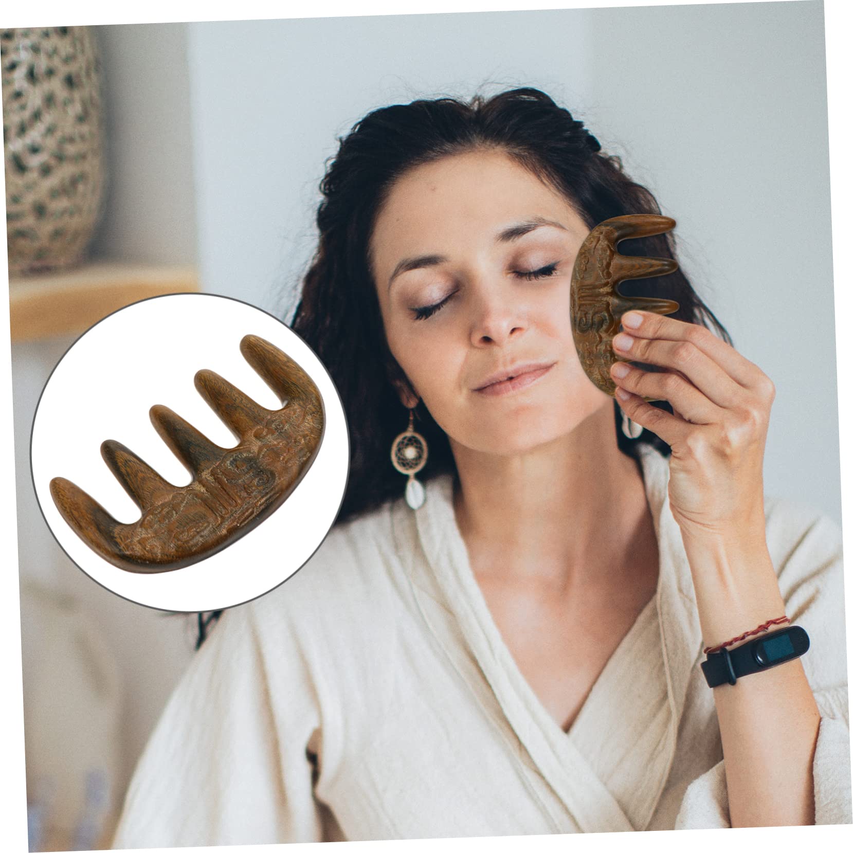 Healeved 3pièces Peigne De Massage De Santal Naturel Pour Femme Outil De Démêlage Relaxation Du Chevelu Améliore La Circulation Sanguine Et Détend Les Tensions