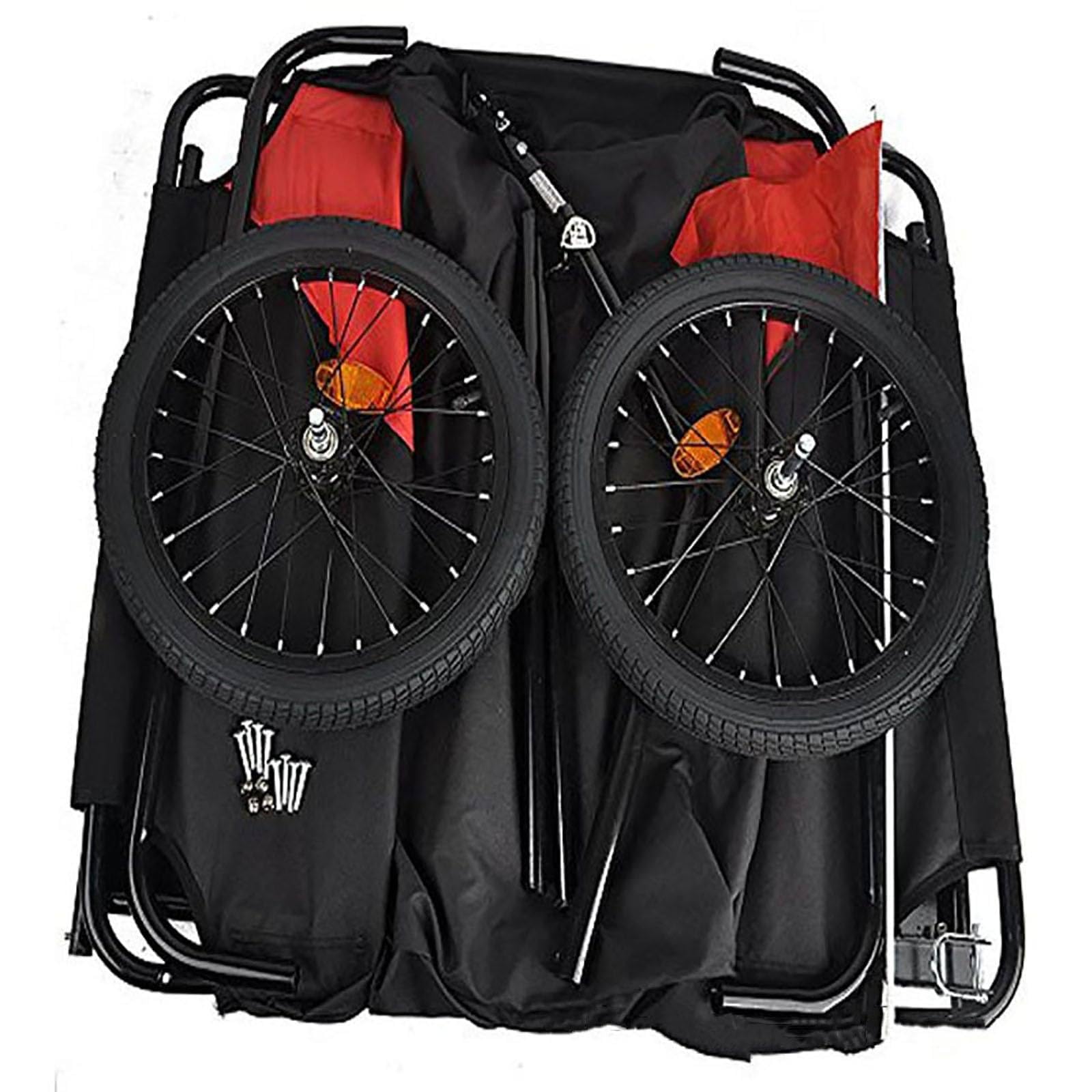 Przyczepka rowerowa – obciążenie 60 kg, przyczepa rowerowa, składana przyczepka rowerowa z tkaniny Oxford, do przeprowadzek, biwakowania, zakupów, czarna + czerwona