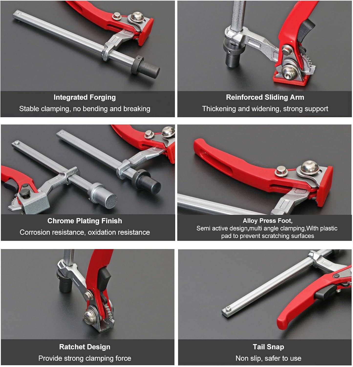 Hold down Clamp, Track Saw Clamp,20mm Base 13.5x6.5mm Guide Rail, Woodworking Bench Dog Clamp with Ratchet Mechanism