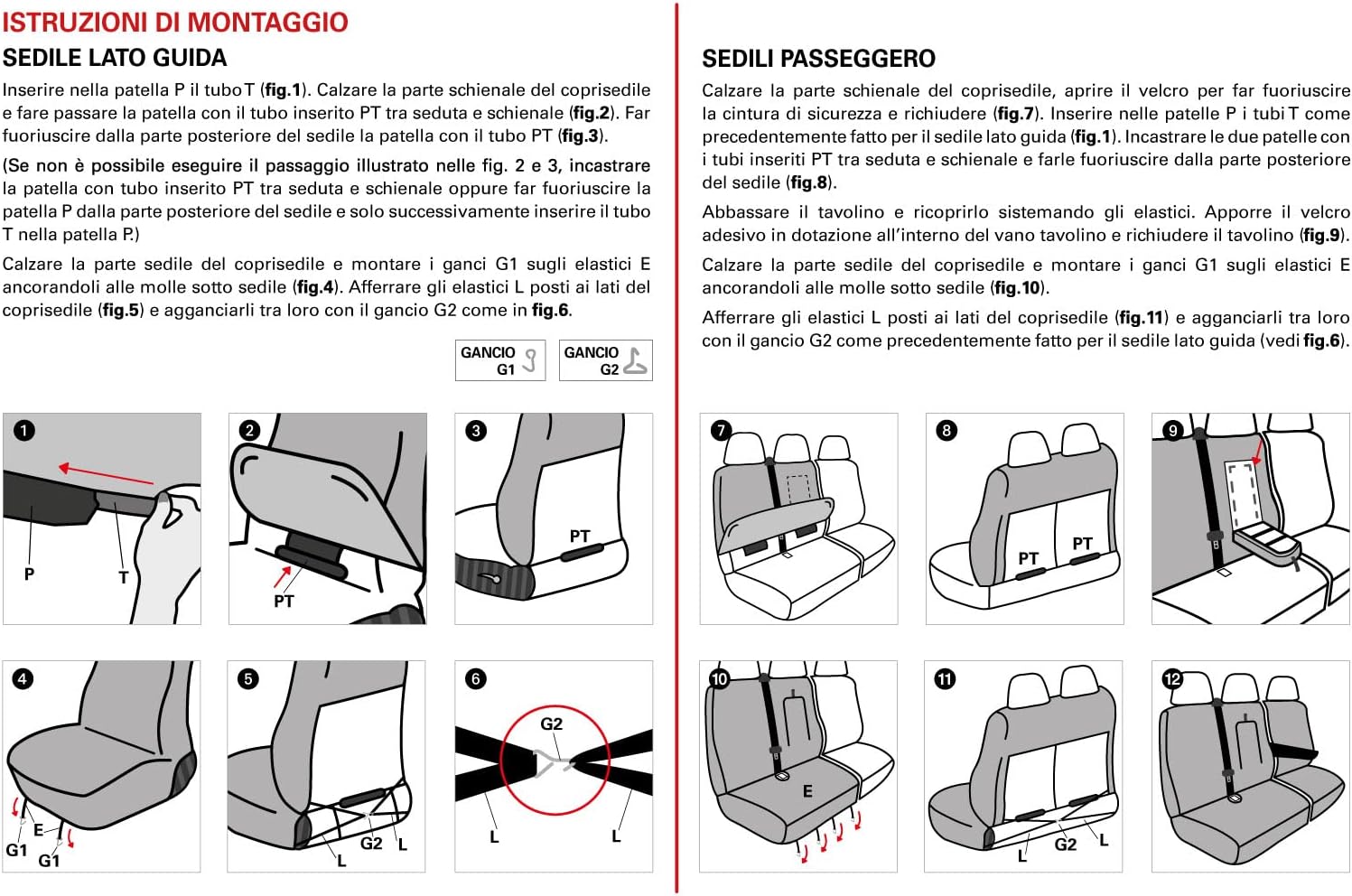 CORA 001702561 Front Van Seat Covers Size SP25 Tess. Copes Anthracite