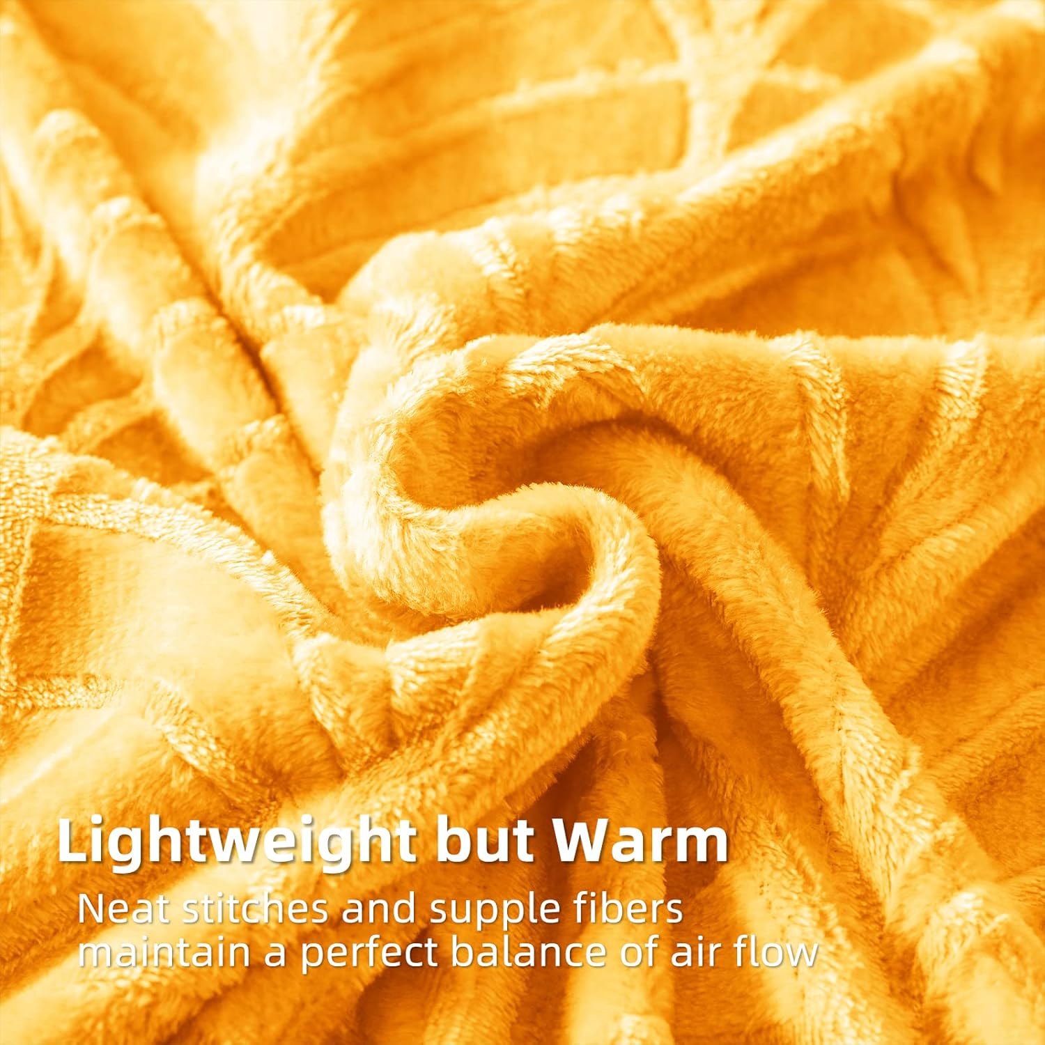 Whale Flotilla Flannel Fleece Queen Size Blanket for Bed, Soft Fluffy Velvet Bedspread Coverlet with Decorative Vintage Pattern for All Season, Warm and Lightweight, 90x90 Inch, Lemon Yellow - Image 5