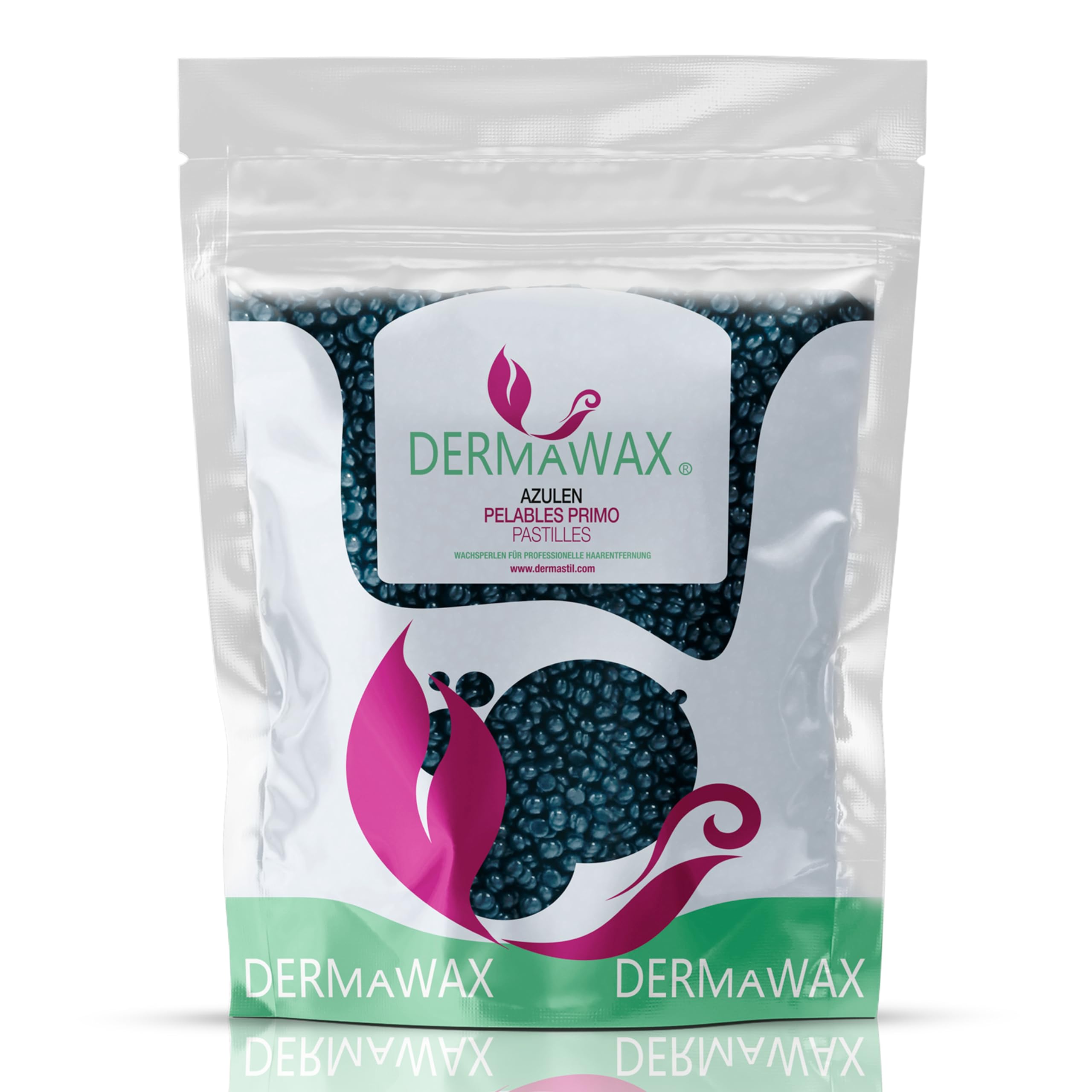 Dermawax Set professionale per cera, 1000 ml, prodotto in Spagna, 1 kg di perle di cera di azulene, 500 ml, lozione pretrattamento di aloe vera, 500 ml, olio di post-trattamento, 200 pezzi