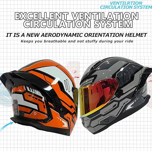 Miniatura 4 de Casco de motocicleta Bluetooth de cara completa para jóvenes y adultos, casco modular de motocross abatible, doble visera antivaho, aprobado por