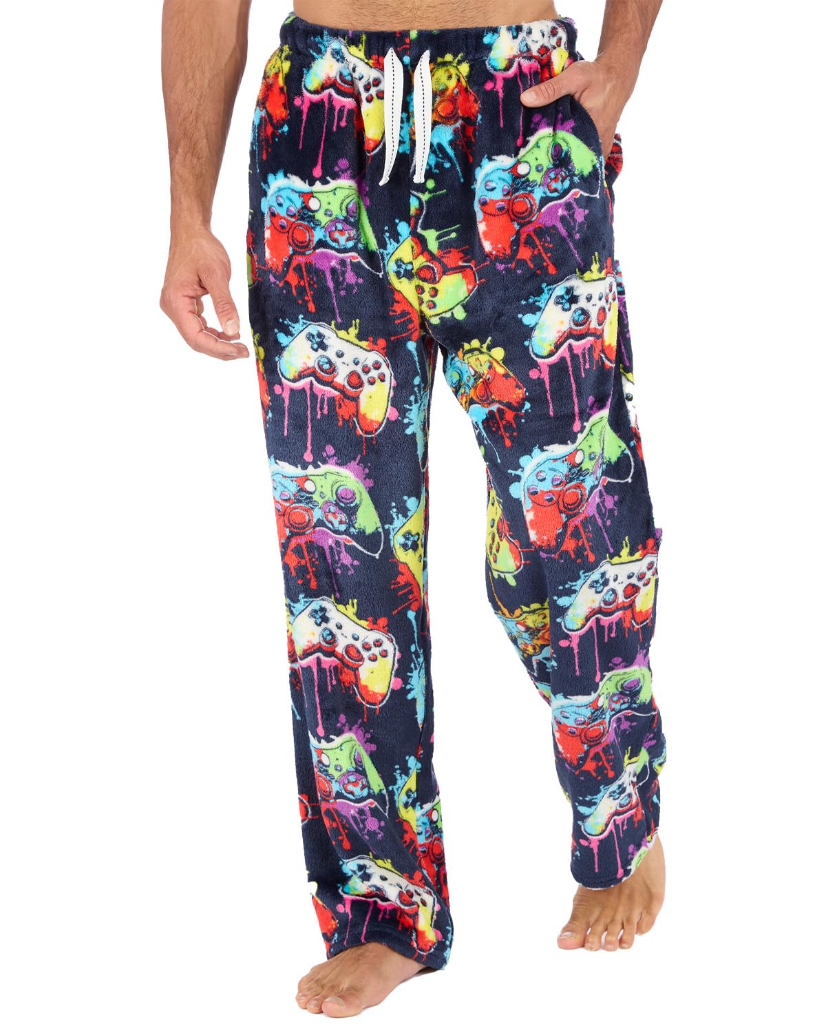 Undercover Mens Fleece Lounge Pants 31B2156 Navy Gamer Large