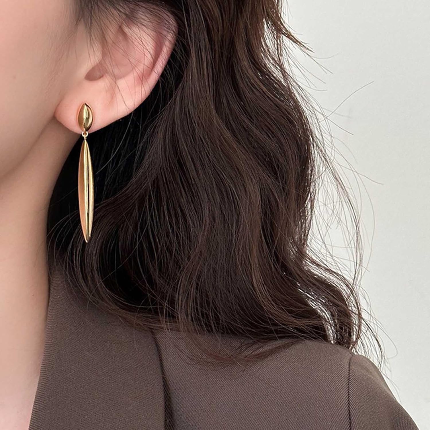 Handmade Bohemian Gold Teardrop Earrings for Women Marquise Shape Drop Earrings Statement Long Dangle Earrings Geometric Long Dangling Earrings Jewelry for Girls Gifts - Image 7