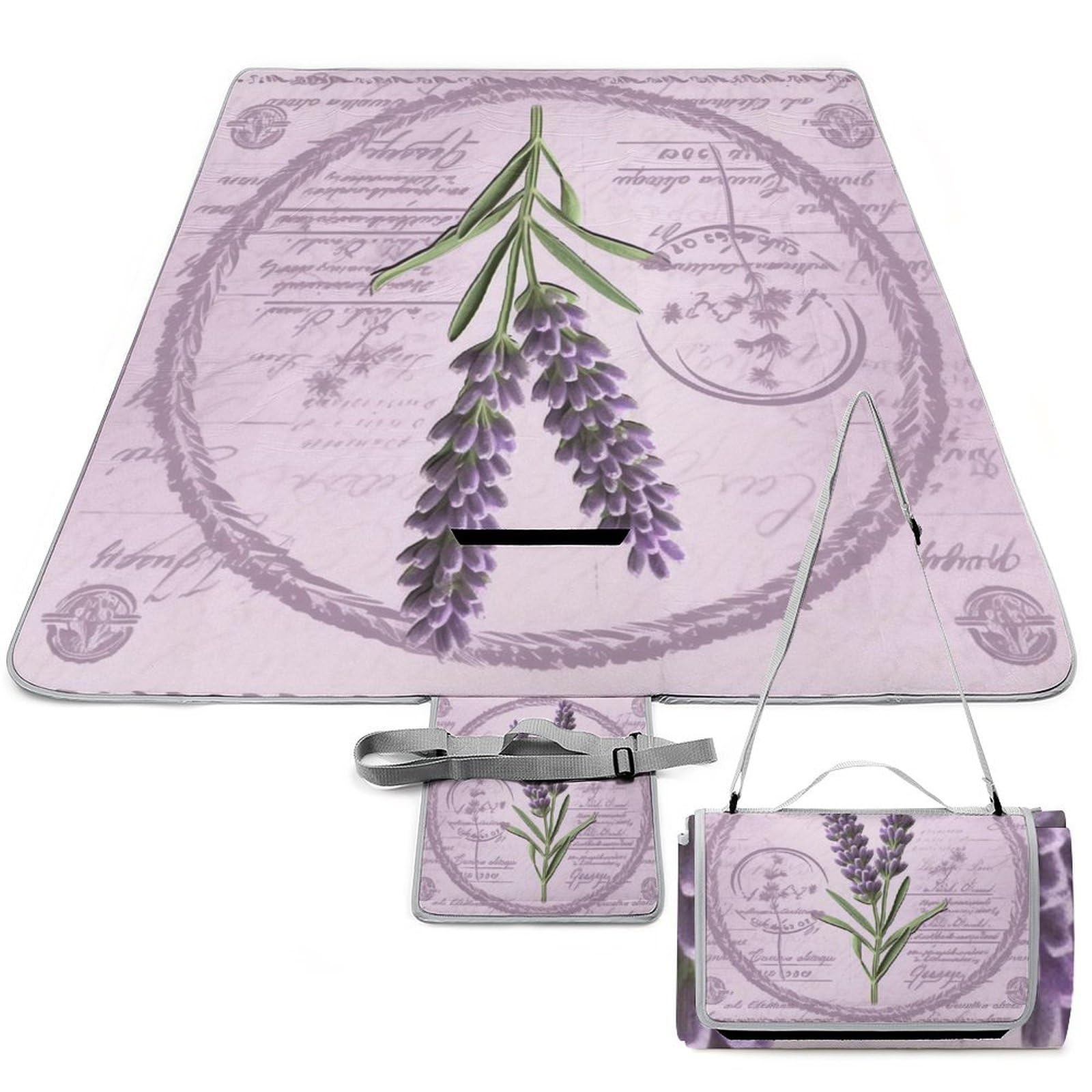 Tapis de pique-nique imperméable couverture de voyage pliable lavande 147cm