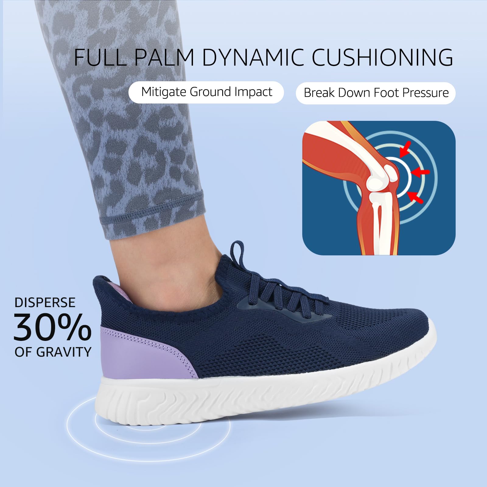 STQ Scarpe da Ginnastica Donna Ortopediche Memory Foam Senza Lacci Comode Sportive Sneakers