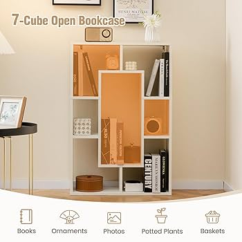 Amazon.com: Giantex 7-Cube Book Shelf, Freestanding Wooden