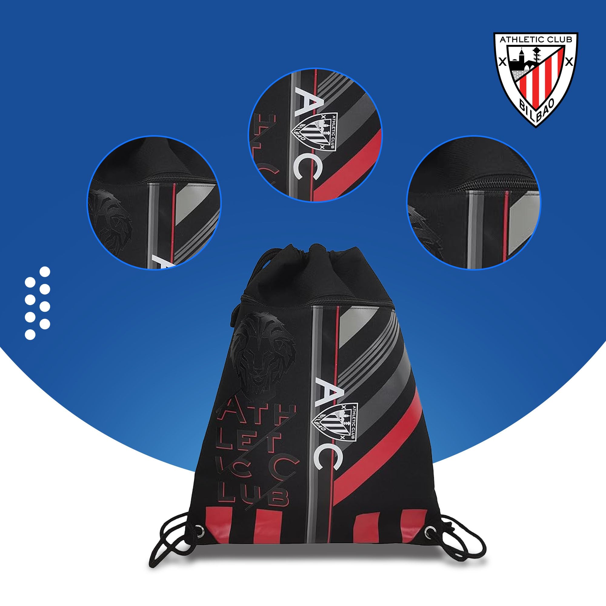 CYPBRANDS Mochila Saco Bolsos Negro Oficial Fútbol Actividades extraescolares