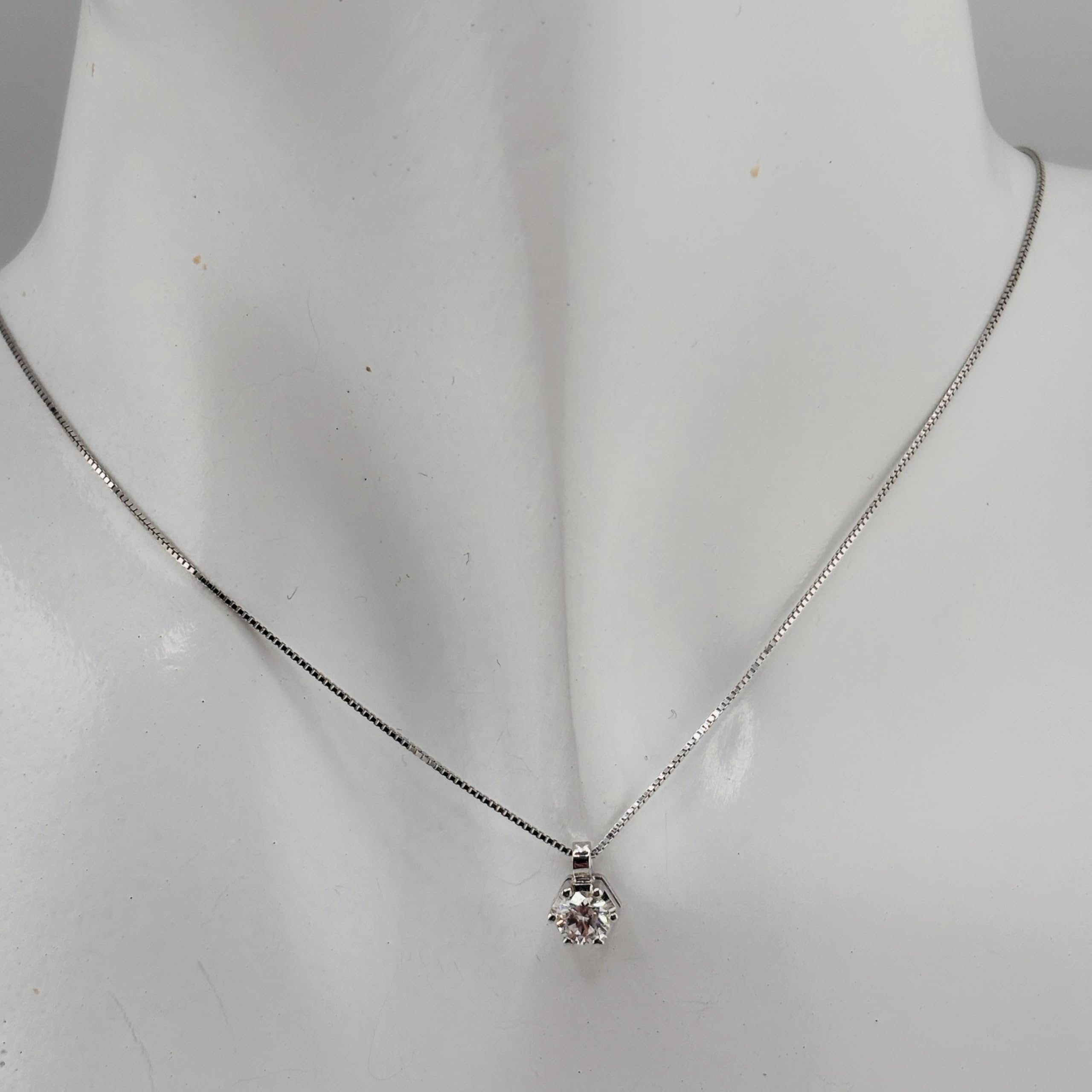 Collana catenina con ciondolo Punto Luce sei griffe Diamante taglio brillante 0,30 ct gioiello elegante da donna sposa matrimonio