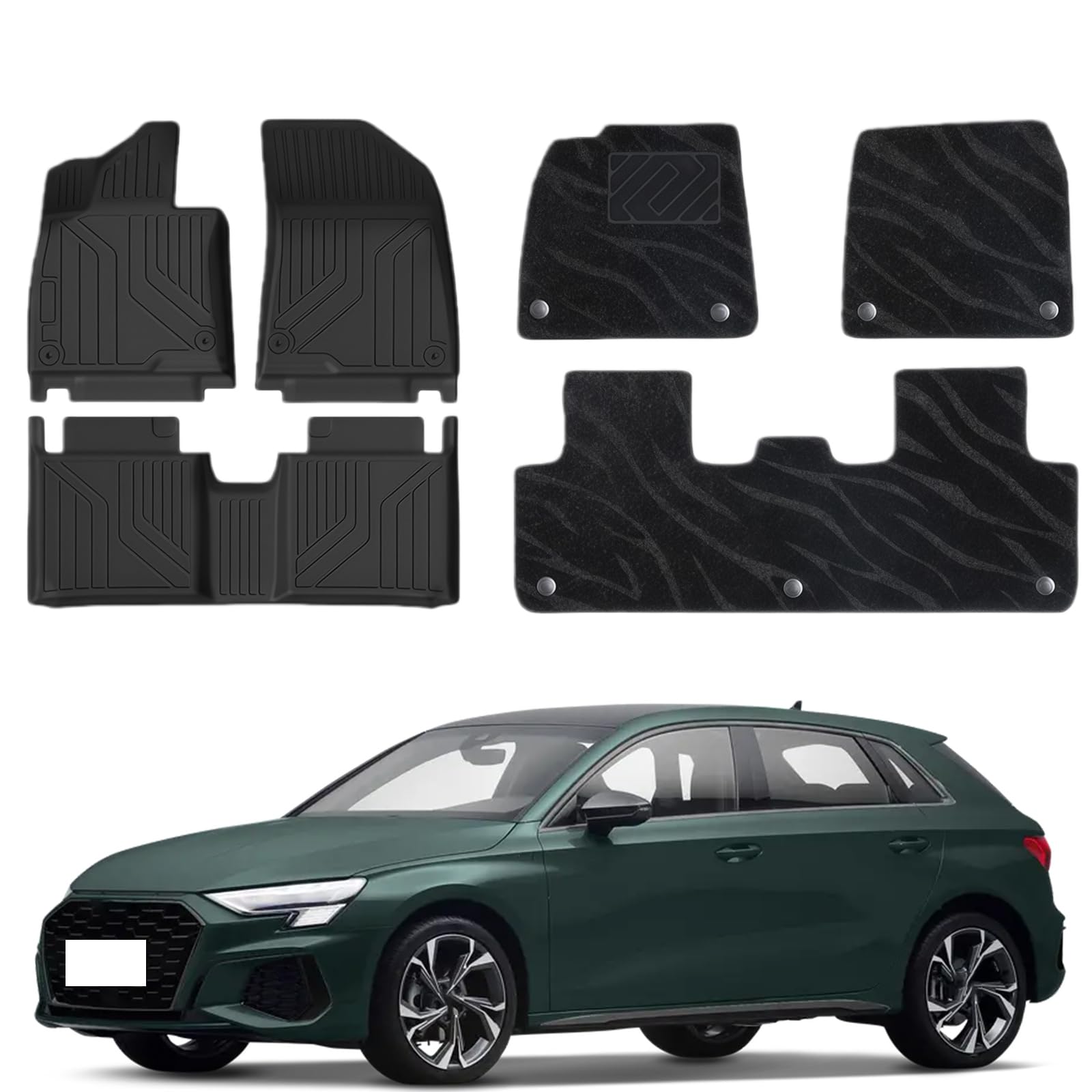 High-end TPE All-Weather Floor Mats for Audi A3 Sportback Hatchback 2021-2022-2023-2024-2…