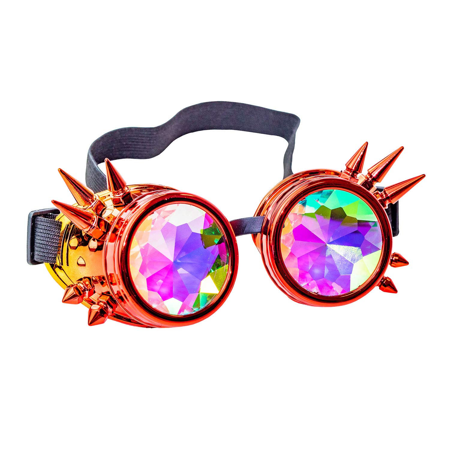 Bristol Novelty BM607 Kaleidoscope Goggles Red & Orange Mask, Men, Women Halloween