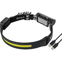 Brennenstuhl LuxPremium Battery LED Sensor Head Torch SL 500 A/Rechargeable Headlamp with Sensor Headlamp USB C with Red Light, IP44, COB LED, 500 lm, Max. 22 Hours Lighting Time, Battery 18650