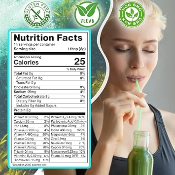 Ocean's Balance Daily Smoothie Powder Organic Blend with Blueberry, Spirulina, Dulse Seaweed & Barley Grass Nutrient-Rich Superfood Smoothie Mix, (4 oz - 1 Pack)