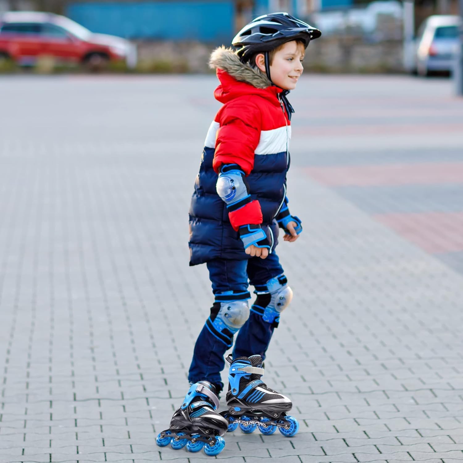 Patines en línea ajustables para niños de 4 a 16 años, patines para niñas de 5 a 8 y 8 a 12 años con ruedas de luz completa, patines para exteriores, patines iluminadores para niños 2