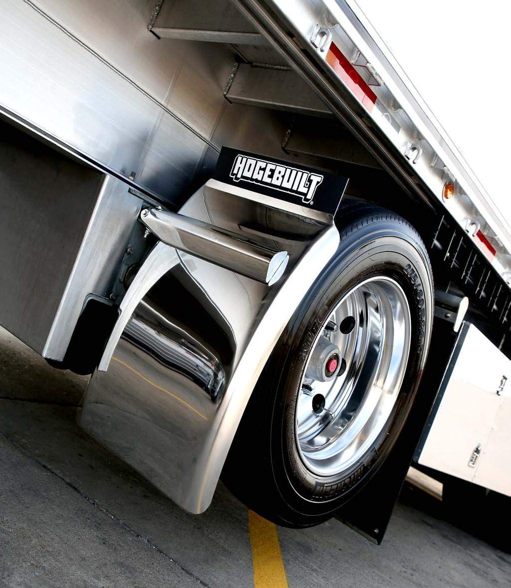 Hogebuilt 61.0 cm x 15.2 cm Heavy Duty Quarter Fender Semi Truck Top Rubber Mud Flaps-Pair