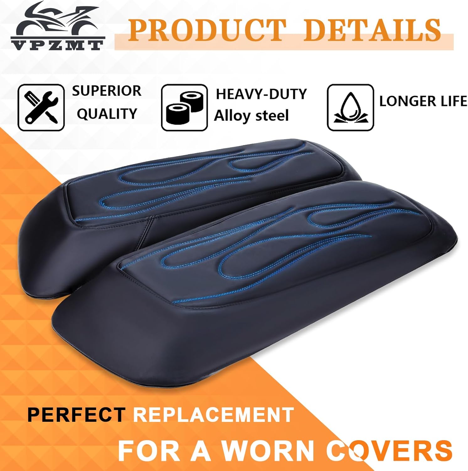 '14-'23 Saddlebag Lid Bra for Harley Davidson Touring Road glide/Electra glide/Road king/Street glide 2014-2023 Models, Replace# 90200992 (Blue)