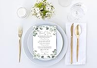 Vista 3 de Your Main Event Prints 50 tarjetas de decoración de eucalipto para boda, perfectas para añadir a centros de mesa y decoraciones de boda