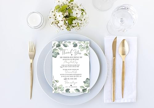 Miniatura 3 de Your Main Event Prints 50 tarjetas de decoración de eucalipto para boda, perfectas para añadir a centros de mesa y decoraciones de boda para