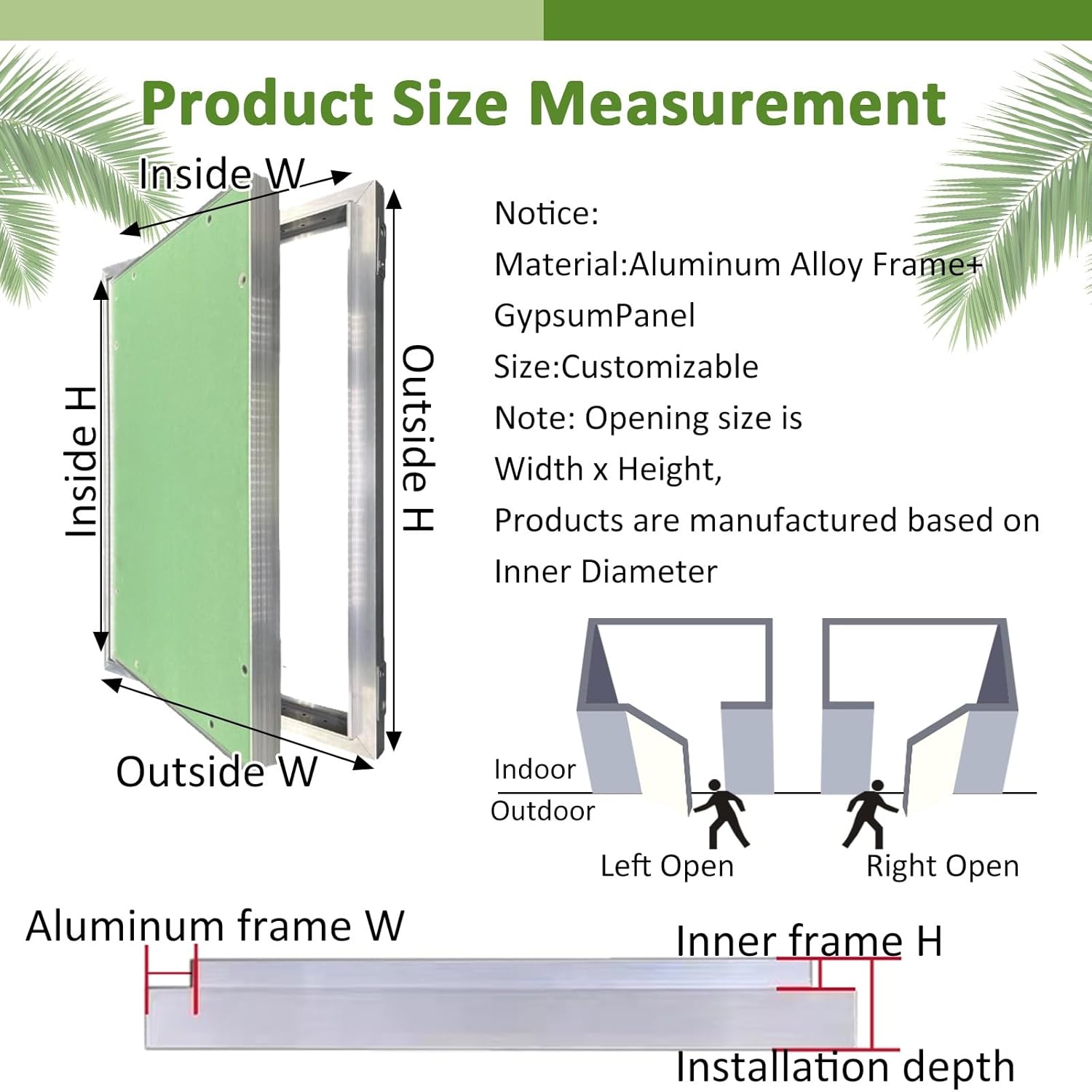 Exterior Drywall Access Panel Inspection Hatch Hidden Wall Access Door Big Service Shaft Door Panels Wide Access Door for Drywall((WxH) 50X75CM/20X30IN)