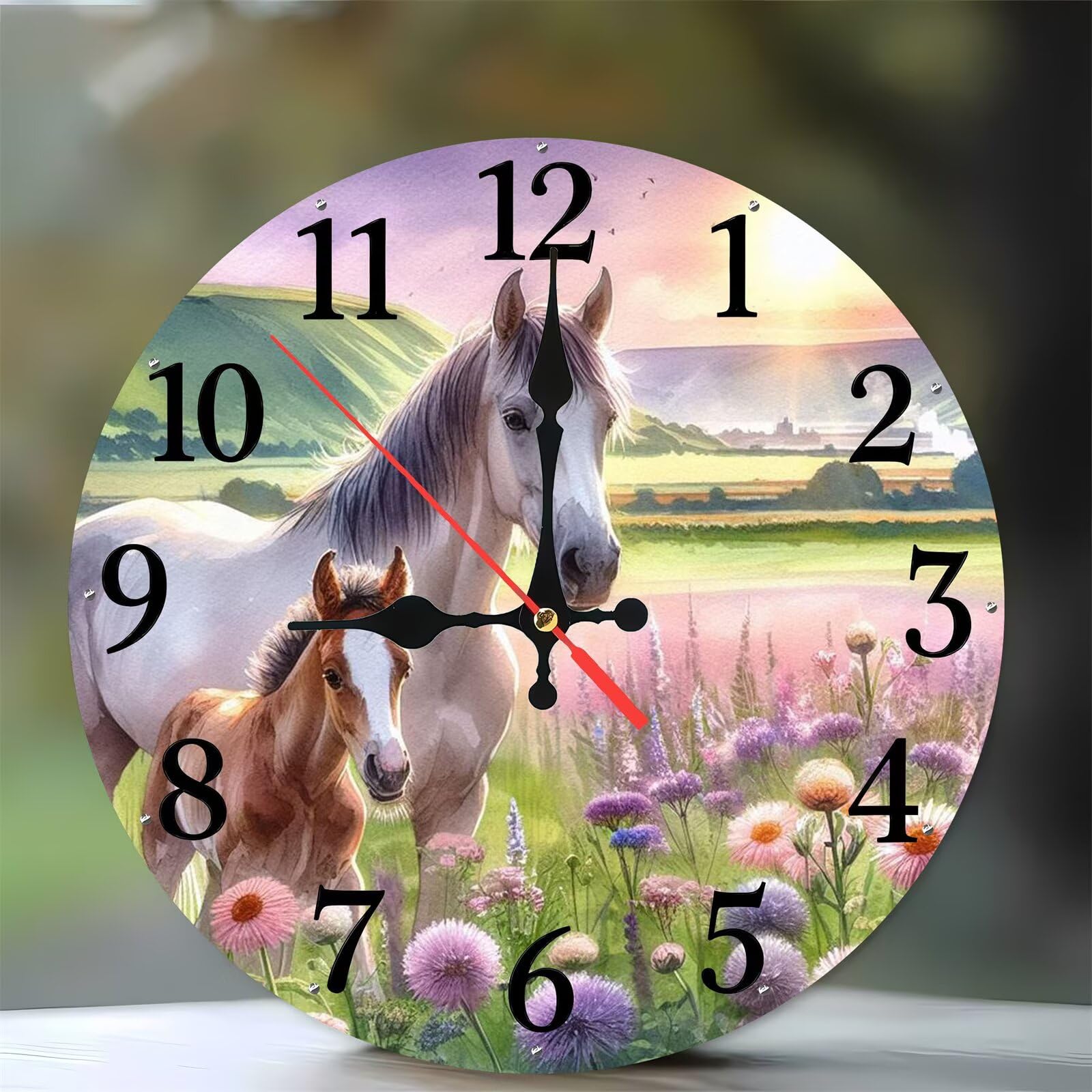 Horloge murale sans tic-tac en bois 30 cm pour calmer les nuits blanches