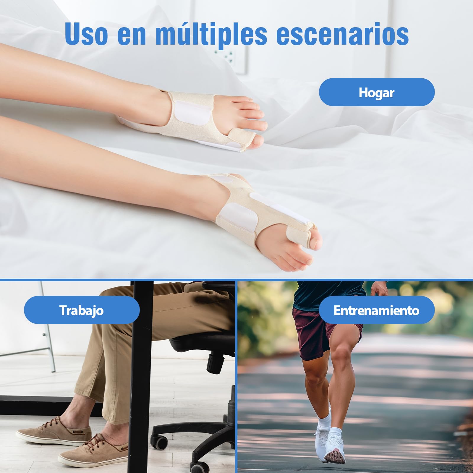 Corrector de Juanetes para Mujer y Hombre – Separador Dedos Pie Ajustable con Almohadilla de Gel para Aliviar el Dolor de Juanetes – Talla Única, 1 Par