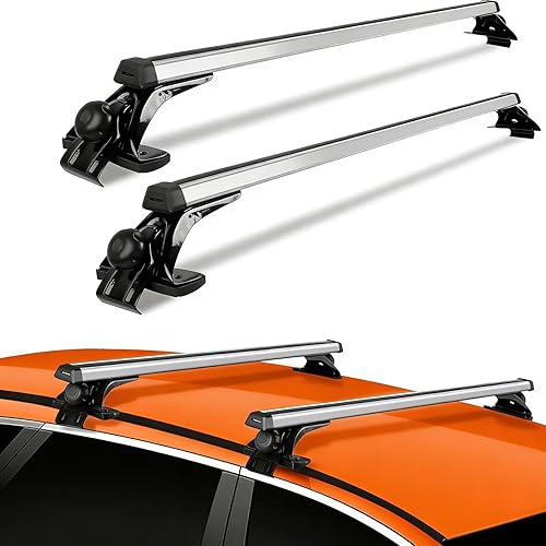 Barras transversales universales para techo, barras transversales de aluminio de 48 pulgadas para vehículos sin rieles laterales, portaequipajes de