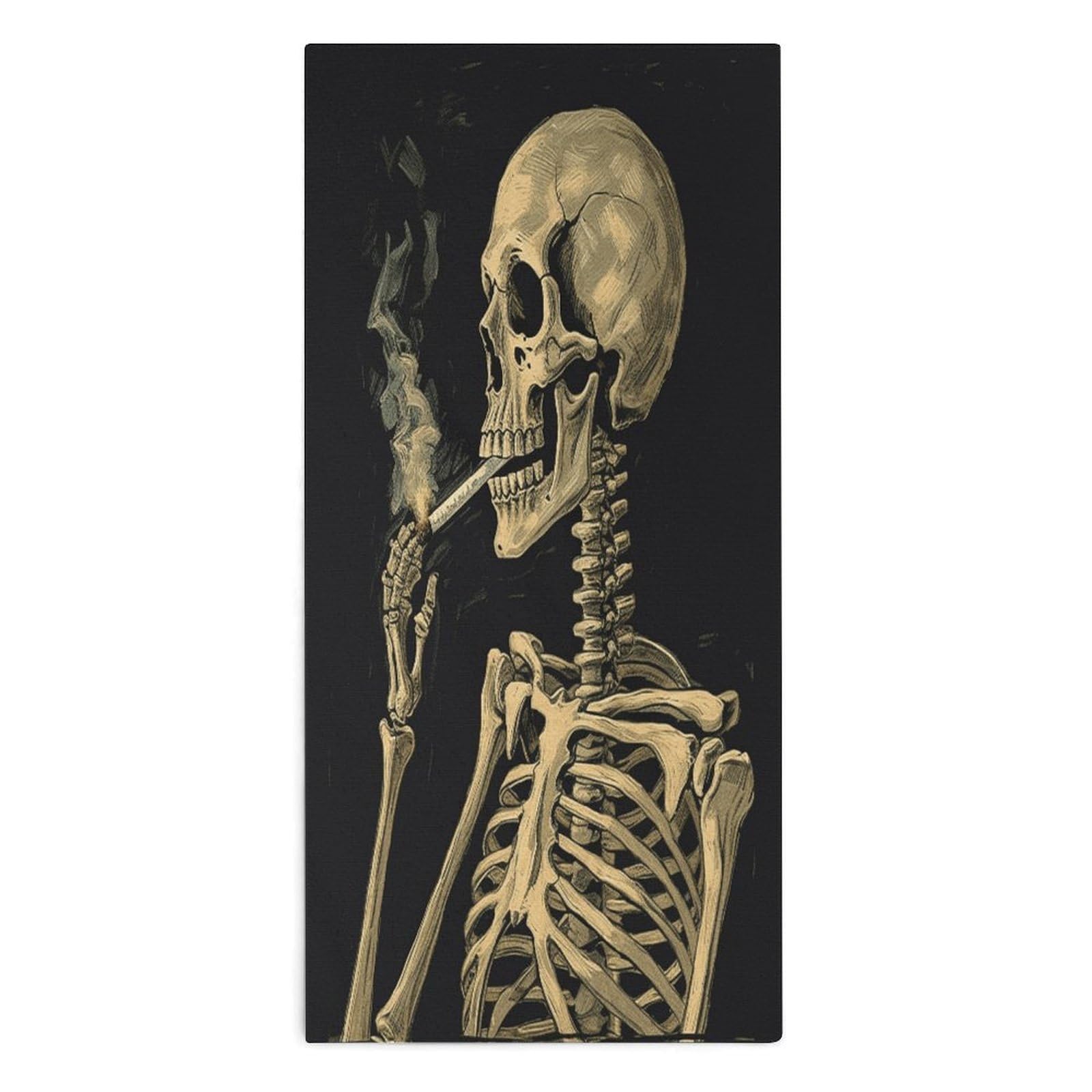 Btcowzrv Style A Skeleton With Burning Cigarette Bath Towel Beach Towels Shower Towel