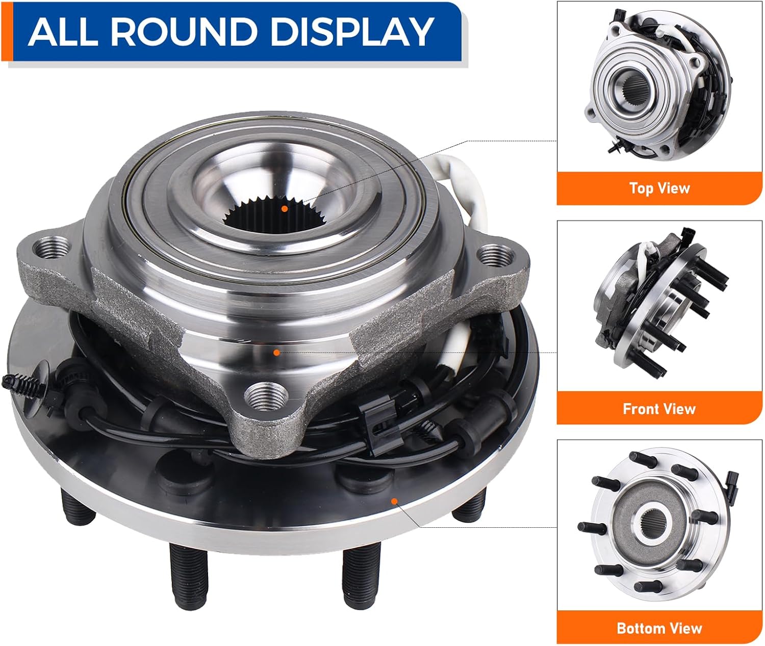 PAROD 515162 Front Wheel Hub & Bearing Assembly Compatible with 2014-2018 Ram 2500, 2013-2018 Ram 3500 w/ABS