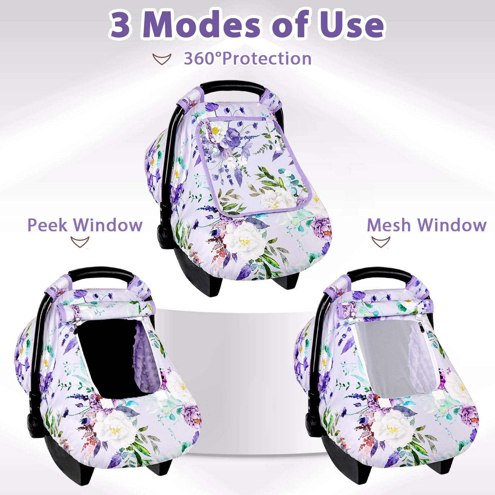 Fundas de asiento de coche para bebés, cálida funda de asiento de coche para bebé, resistente al viento, cubierta de asiento de coche para niñas, toldo de asiento de coche a prueba de golpes