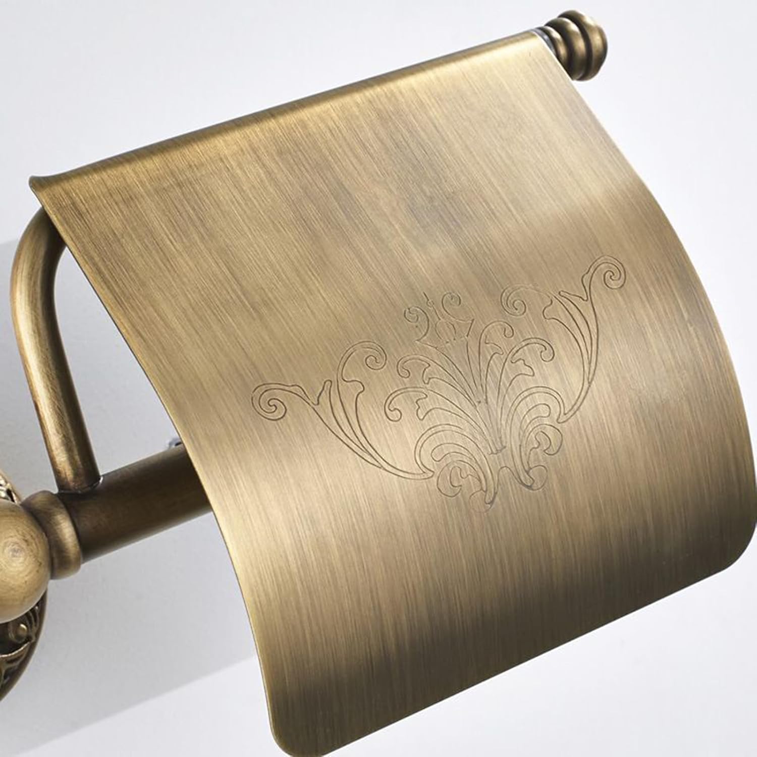 Gold Toilet Paper Holder Wall Mount, Bathroom Tissue Roll Holder for RV Camper Vanity Decor, Brass Finish Toilet Tissue Storage Organizer with Elegant Design