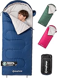 KingCamp Saco de Dormir Oasis 3-4 Estaciones Impermeable y Ligero para Camping (Niños y Adultos) - Conectable Izquierda/Derecha para Saco Doble, Ideal para Viajes y Actividades al Aire Libre