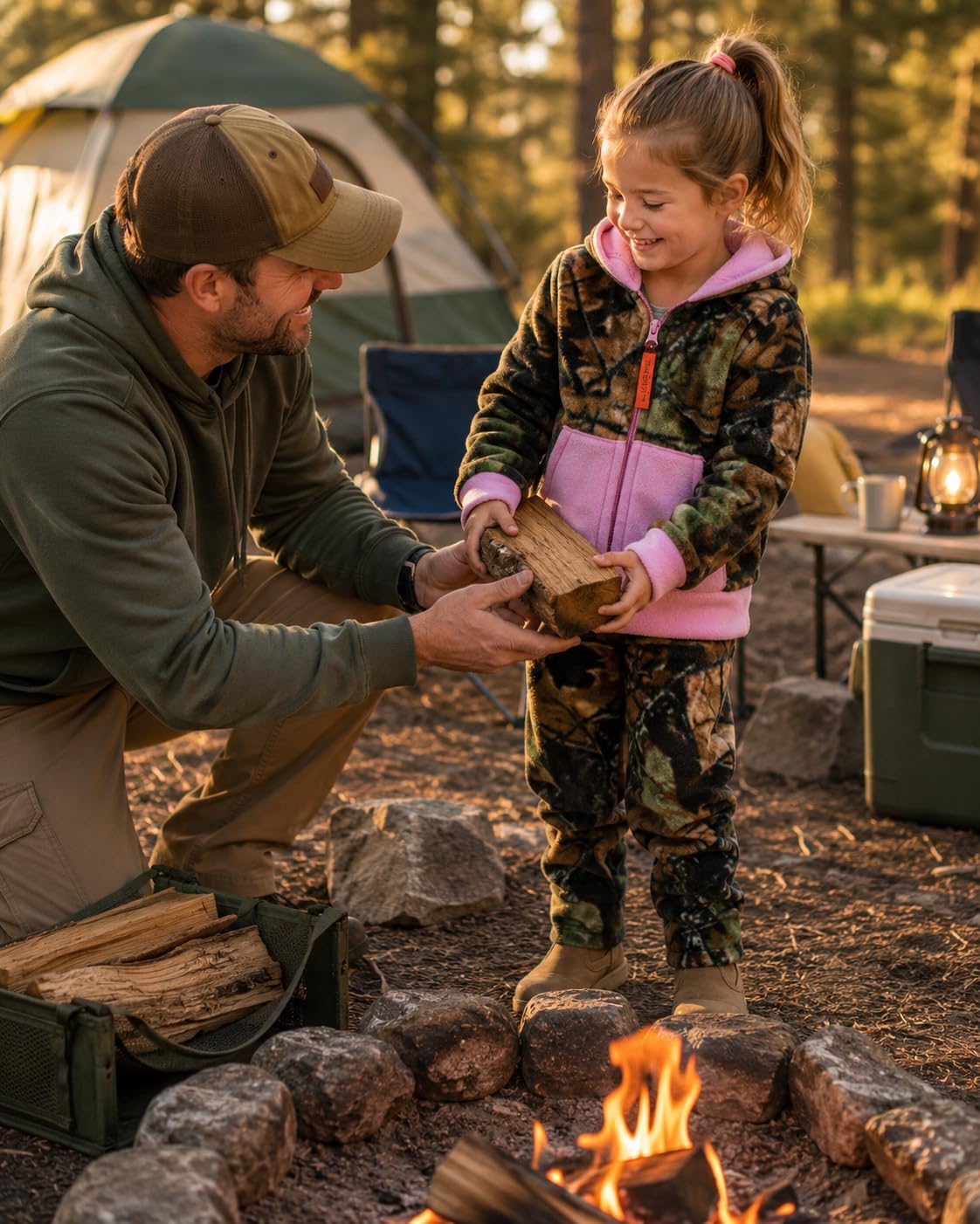 TrailCrest Treel Infant - Toddler Camo Full Zip Hoodie Sweatshirt Fleece Jacket & Pants Set