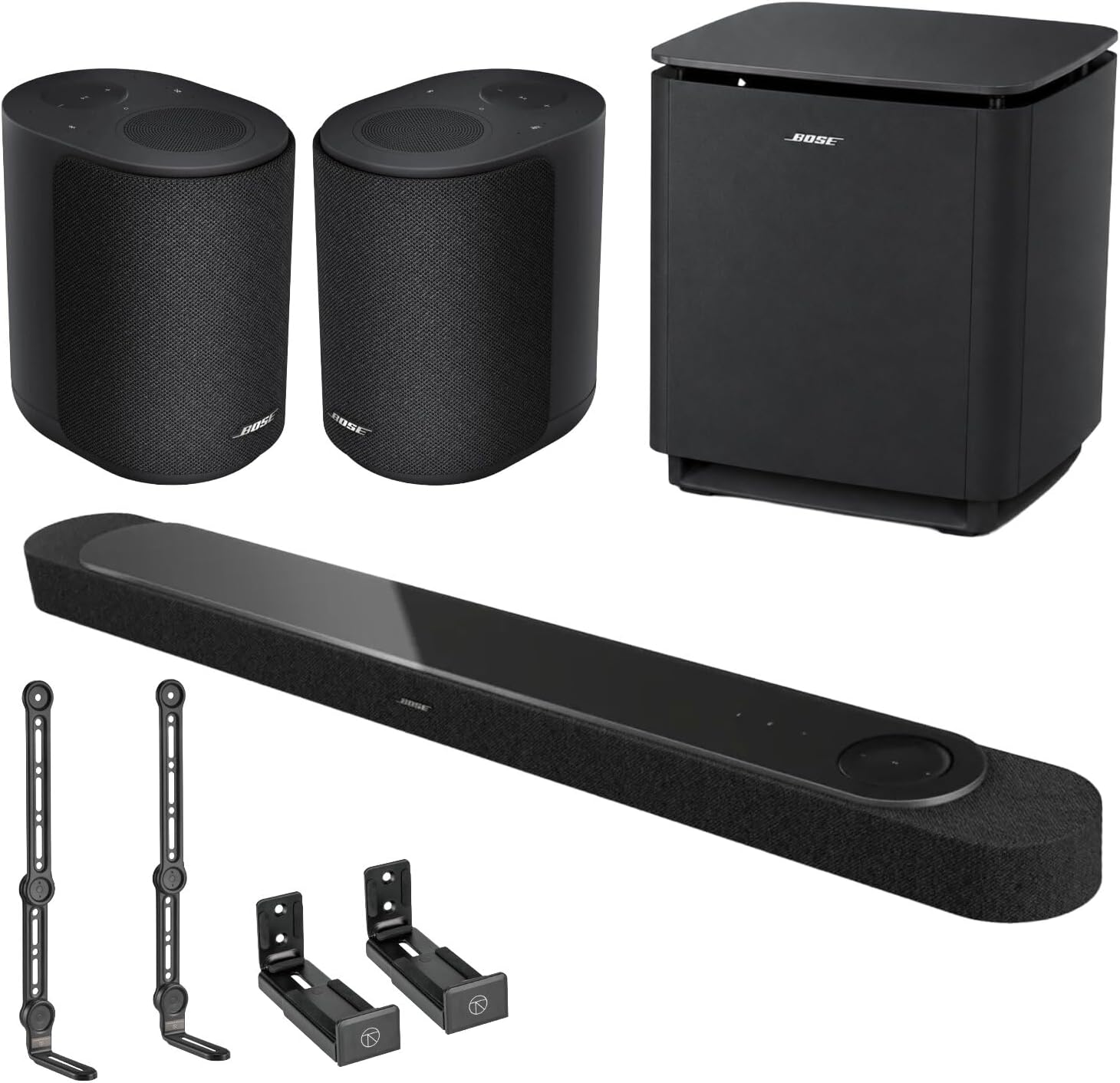 Lifestyle Ultra Soundbar with Ultra Subwoofer Bundle + 2 Soundbar Mount Options, Dolby Atmos Home Theater System with Wi-Fi, Bluetooth (Black, Soundbar + Subwoofer + 2 Surround)