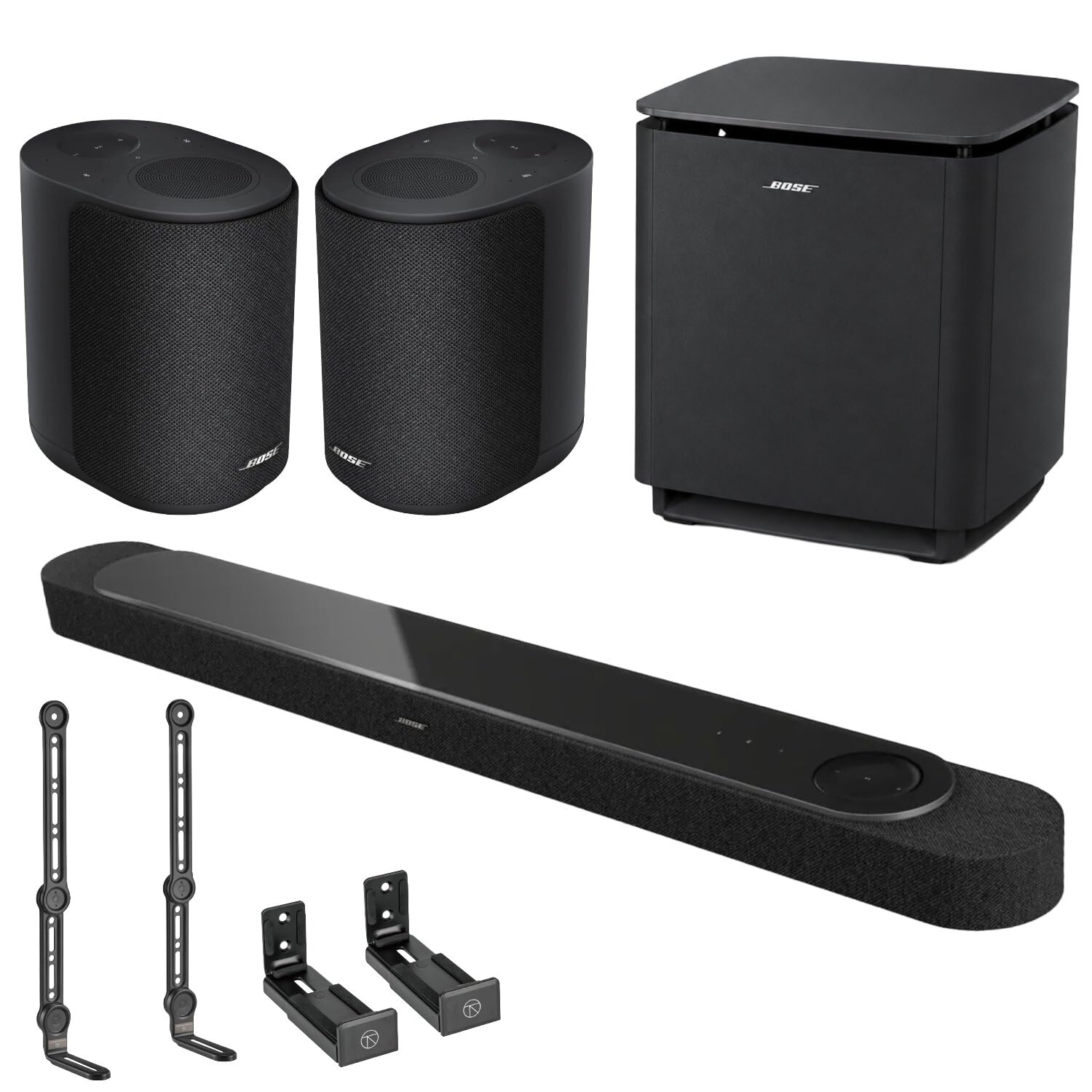 Lifestyle Ultra Soundbar with Ultra Subwoofer Bundle + 2 Soundbar Mount Options, Dolby Atmos Home Theater System with Wi-Fi, Bluetooth (Black, Soundbar + Subwoofer + 2 Surround)
