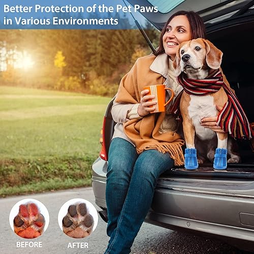 Miniatura 3 de MUSIMC Botines de perro para pavimento caliente, transpirables, zapatos de verano para perros pequeños, zapatos de cachorros, protectores de patas