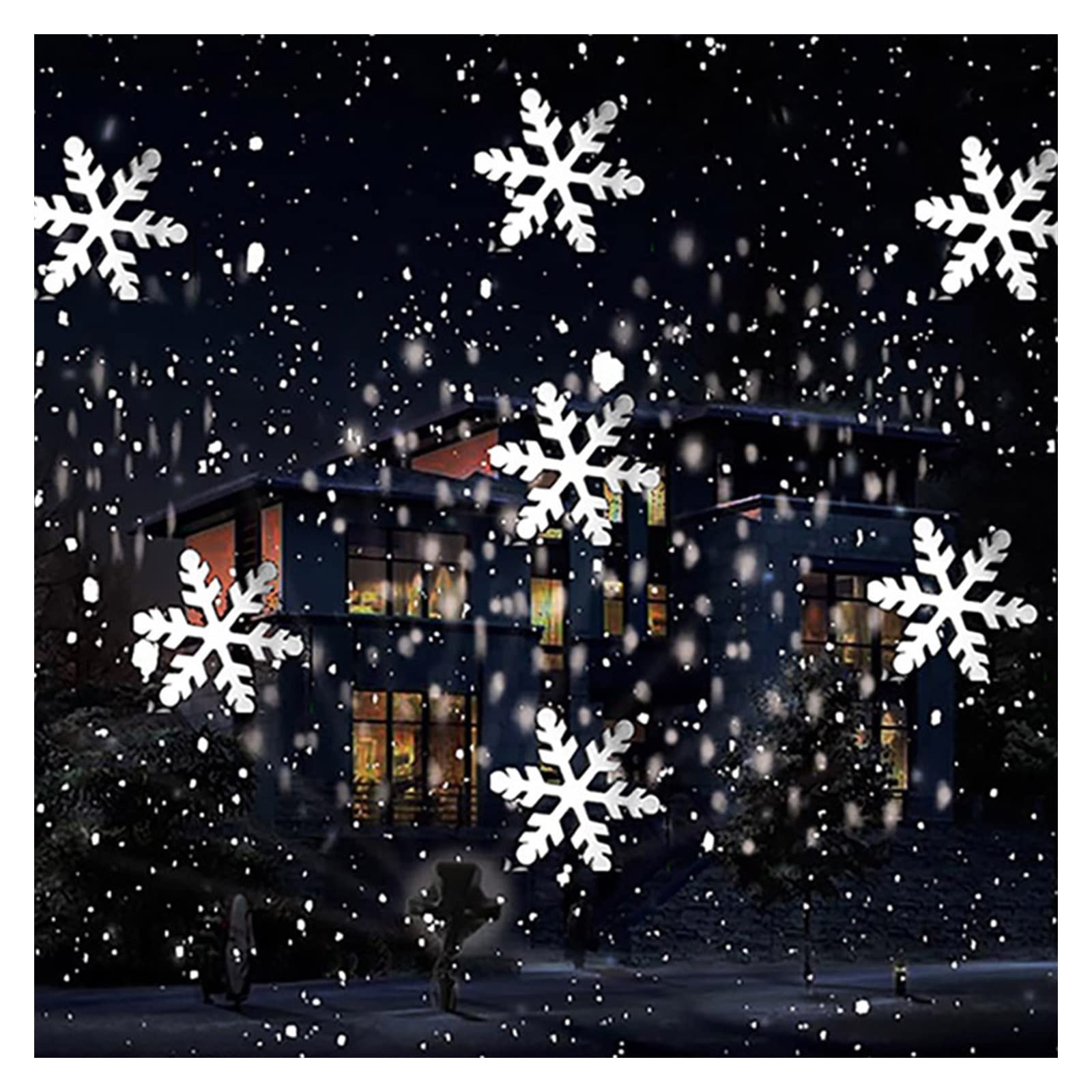 Projektor Weihnachten, Weihnachten Schneeflocke Licht Schneefall Projektor Bewegen Schnee Outdoor Indoor Garten Projektion Lichter Neujahr Party Decora(No Remote)