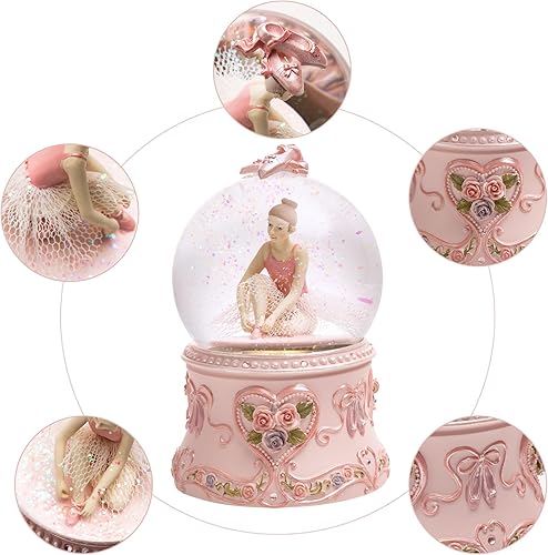 Miniatura 4 de Bola de nieve para bailarina, globo de nieve para esposa, hija, abuela y abuela - Music You are My Sunshine (Bailarina sentada)