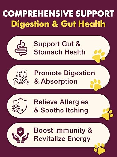 Miniatura 2 de Probióticos para perros - Probióticos para perros para la salud digestiva, prebióticos, enzimas digestivas para perros con calabaza, omega-3, apoyo