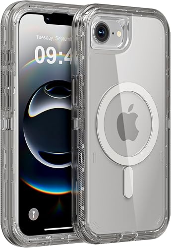 Miniatura 41 de para iPhone 15 Pro Max, Funda Compatible con MagSafe, Funda de Protección Anti-Golpes Resistente, Anti-Caída, Funda Magnética Transparente de Doble