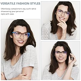 CLASAGA Progressive Multifocus Reading Glasses for Women, Pattern Print Blue Light Block Stylish Ladies Computer Readers (4 Mix Color, 2.5, x)