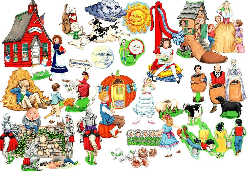 Story Time Felts Mother Goose on The Loose-13 Nursery Rhymes- 50+ Felt Figures for Flannel Board Stories +Rhymes/Coloring Pages