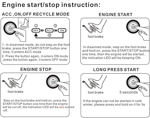 Miniatura 4 de BANVIE Kit de encendido de llave de cuero para coche, interruptor de botón de parada de arranque del motor, sistema sin llave con llave de cuero