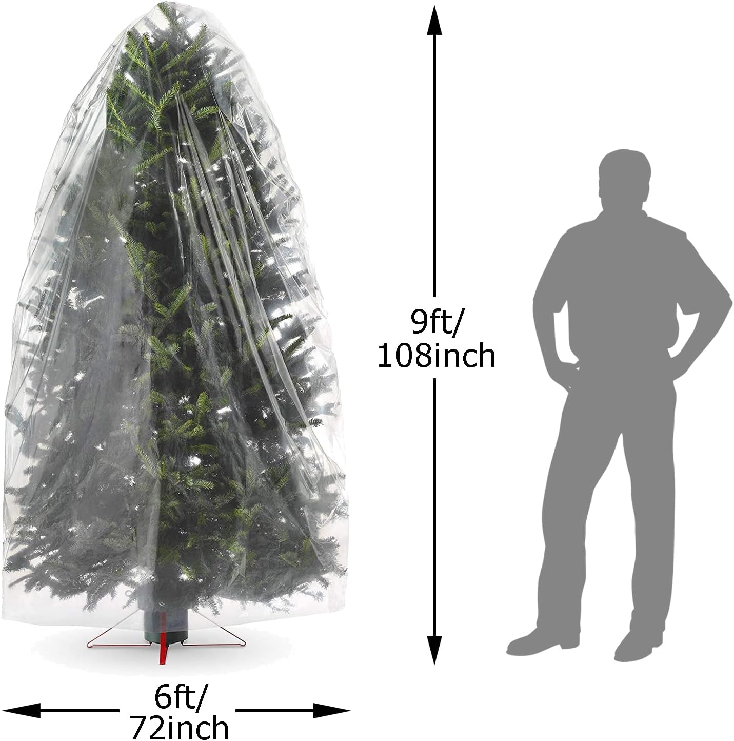 VICMORE Christmas Tree Removal Bag 144-Inch Circumference by 108-Inch Tall Christmas Tree Storage Bag Tree Disposal Bag Suitable for Trees up to 9 Feet Tall