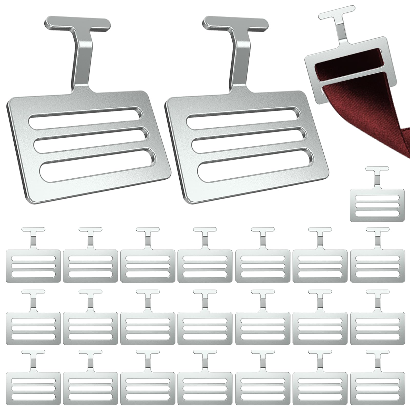 Fixirons 24 Pcs 1.5" Shoulder Pad T Hook Football Pad T Hook(1 Inch, Silver)