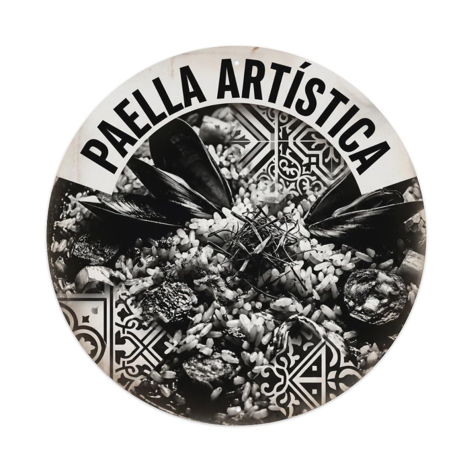 Paella Mixta Vintage Contrast Spanish Cuisine Metal Tin Sign